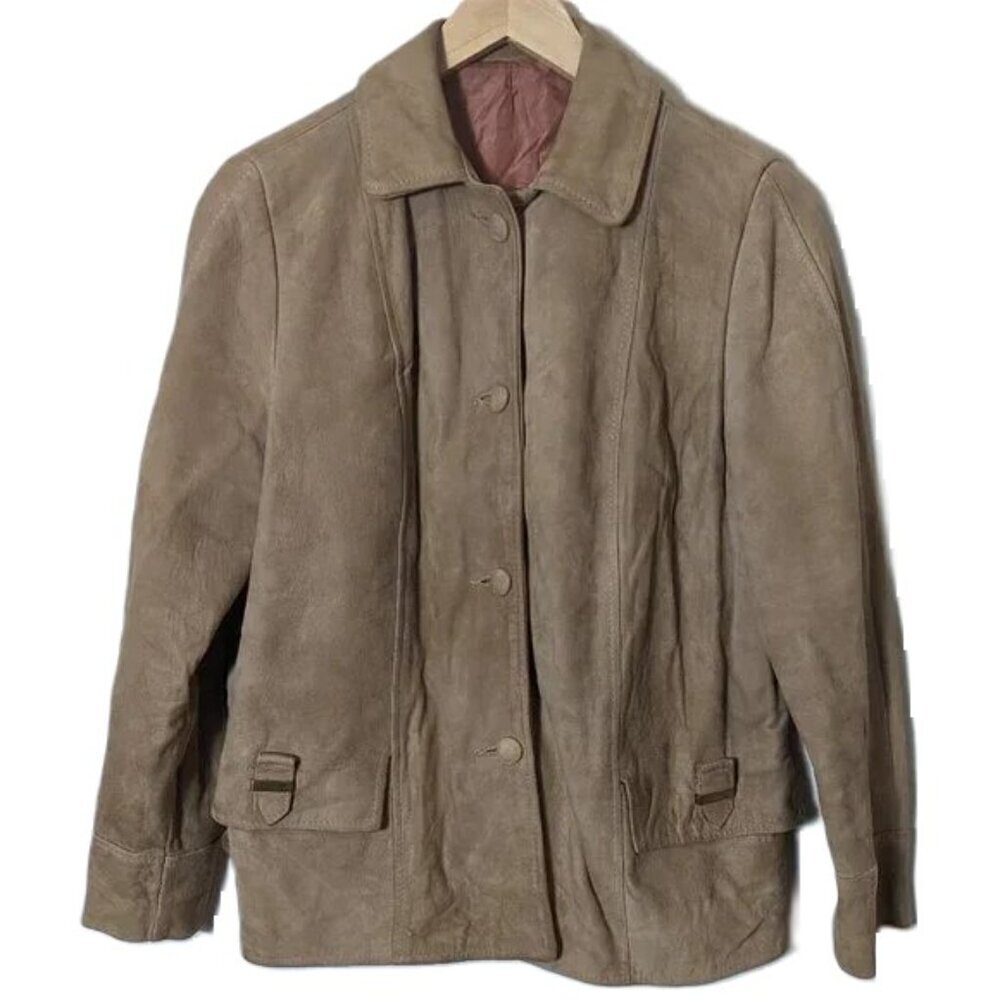 Vintage Suede Leather Jacket Western‎ 70’s 80’s Button Front Coastal Cowgirl